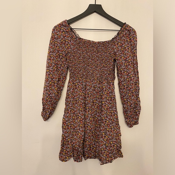 Art Class Black and Brown Long Sleeve Sundress - Picture 1 of 5
